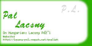 pal lacsny business card